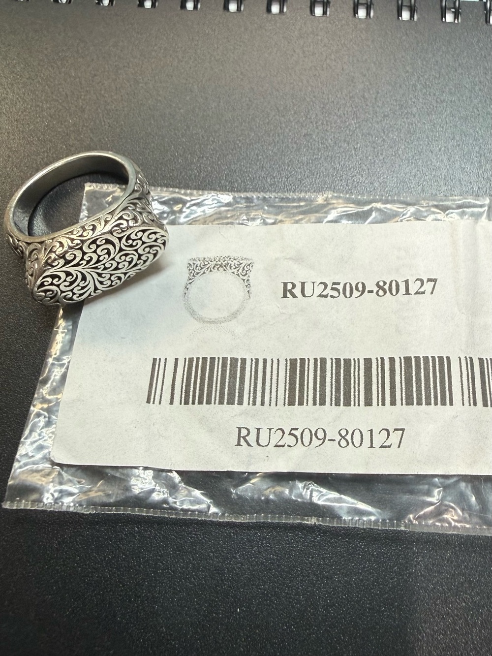 Lois Hill 925 Sterling Silver Signature Women’s Scroll ring. Sz 8